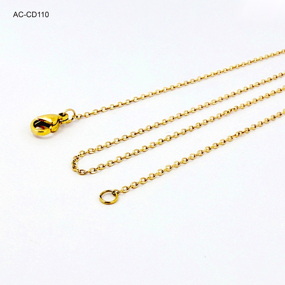 *CADENA ACERO GOLD TEJIDO FORZADA 45CM