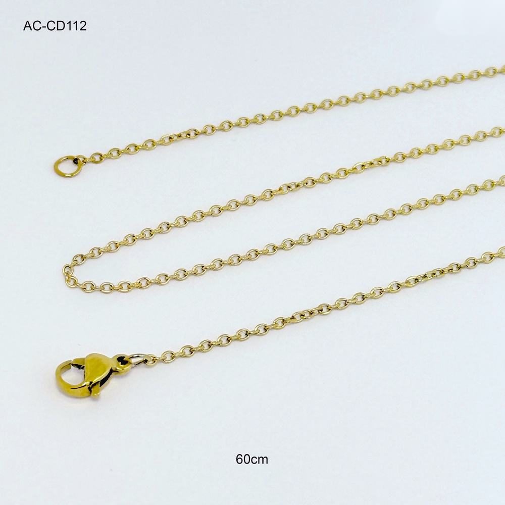 *CADENA ACERO GOLD TEJIDO FORZADA 60CM