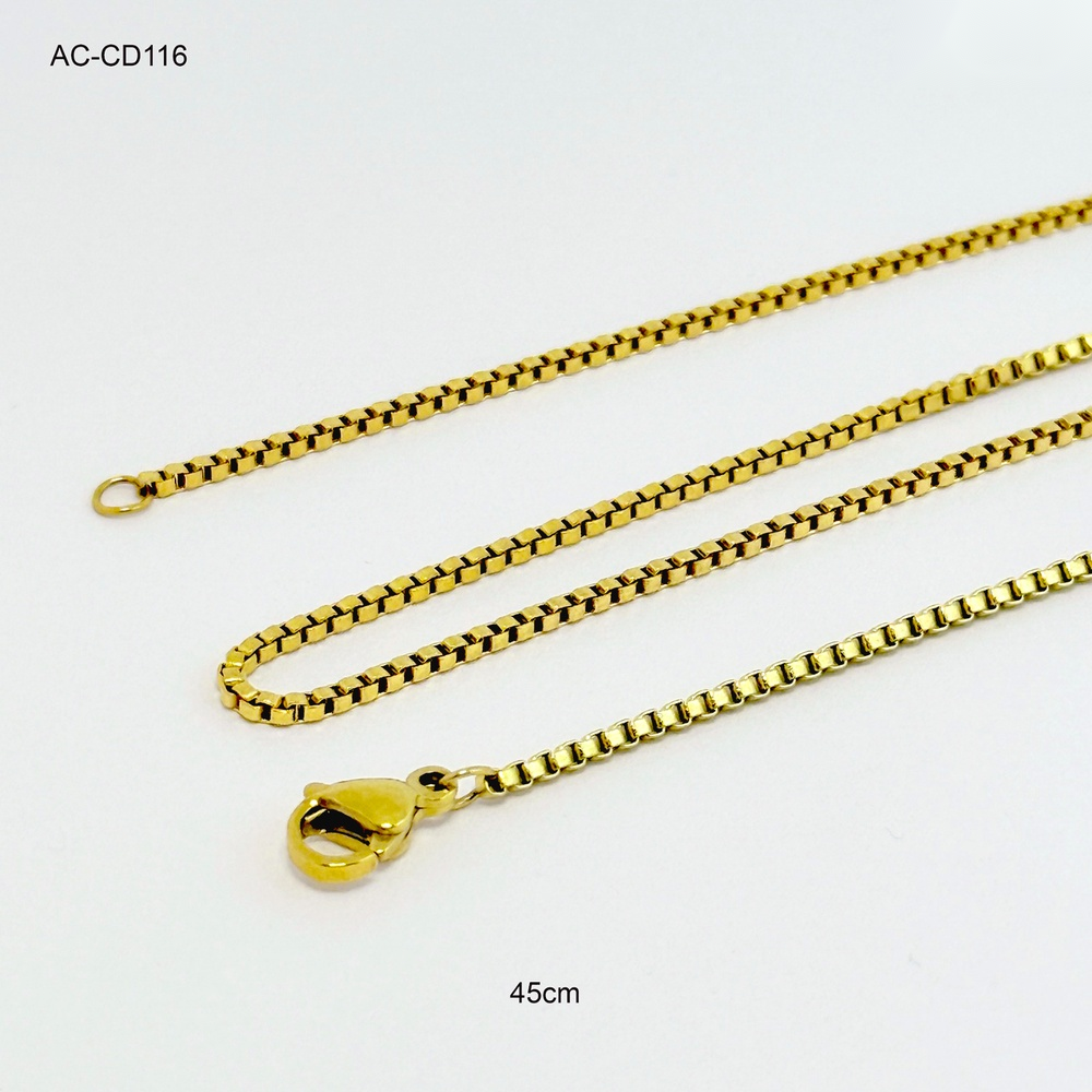 Cadena acero gold tejido veneciana 45cm
