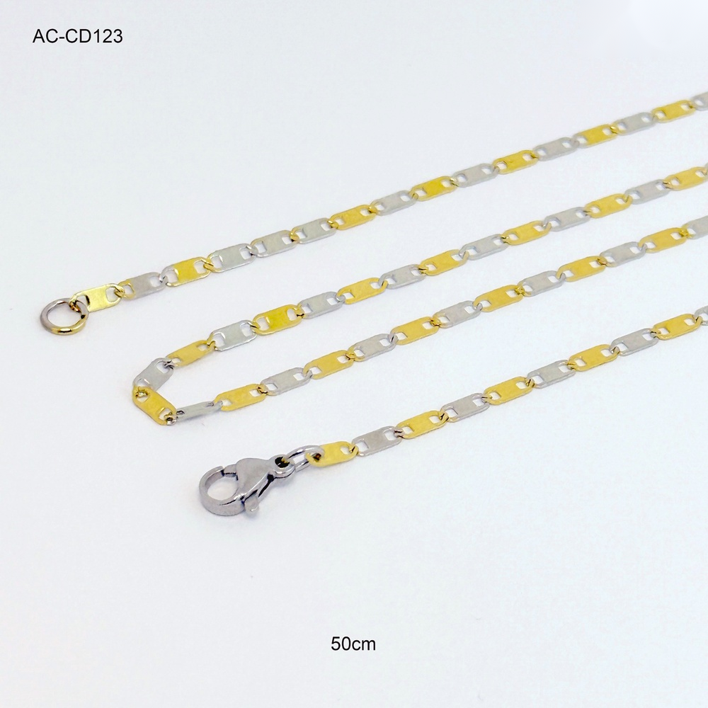 Cadena acero bicolor tejido plano 50cm