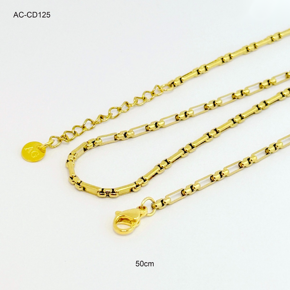 Cadena acero gold veneciana box 50cm