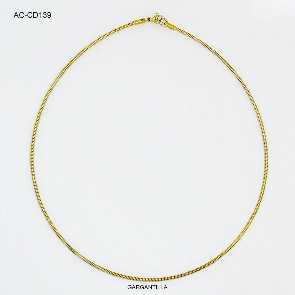 Gargantilla acero gold tipo guaya