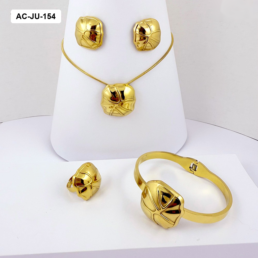 Set acero completo gold cuadrado orgánico