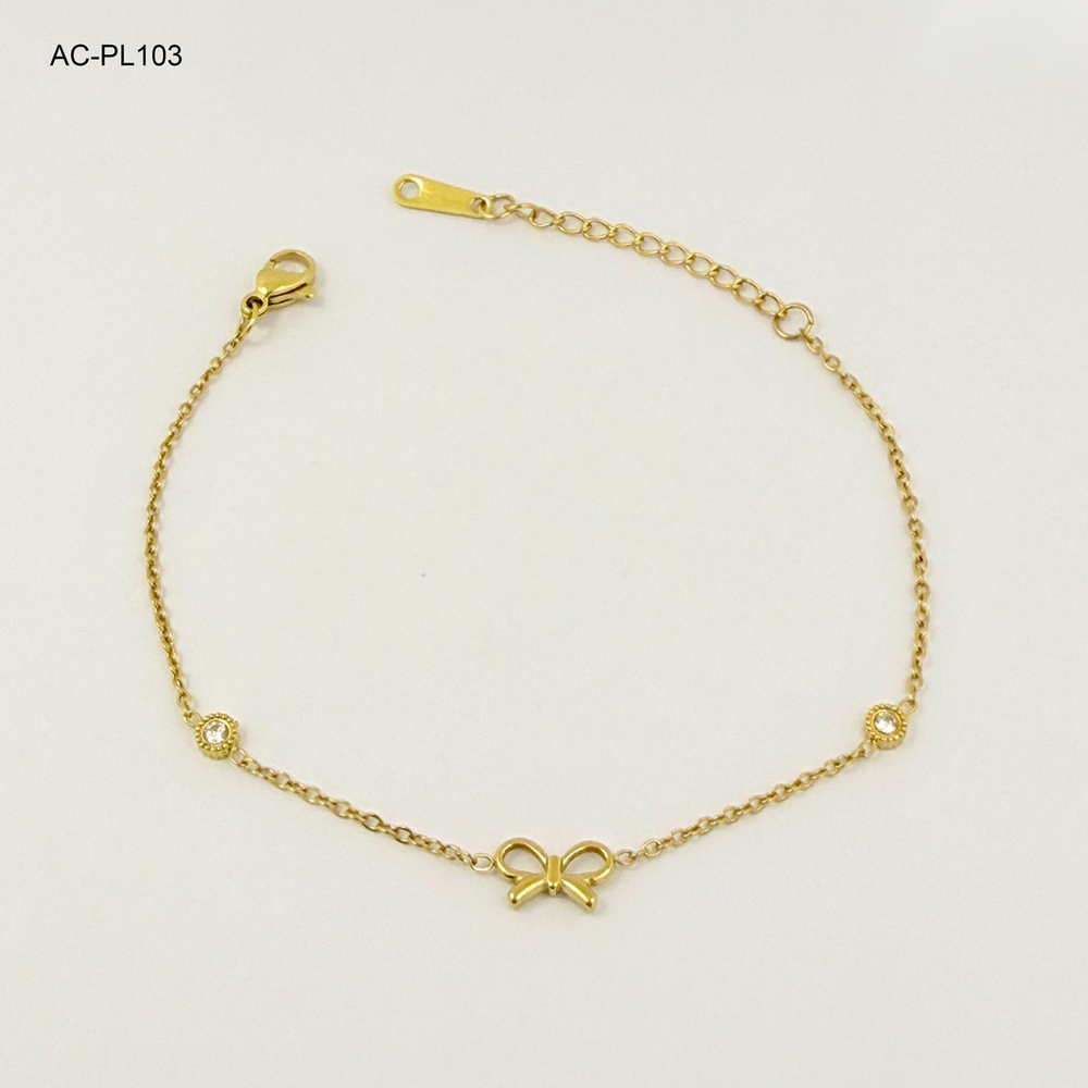 Pulsera en acero gold lazo