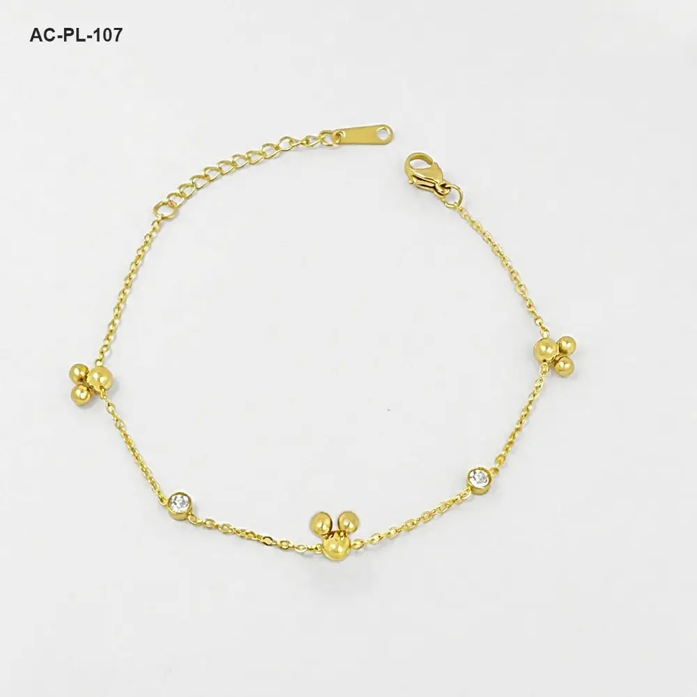 Pulsera en acero gold mickey