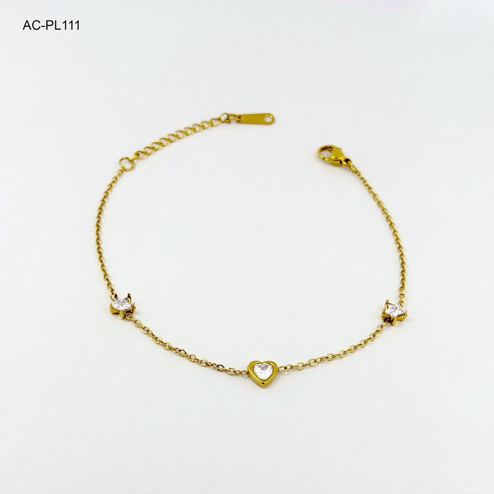 Pulsera en acero gold estrella circon