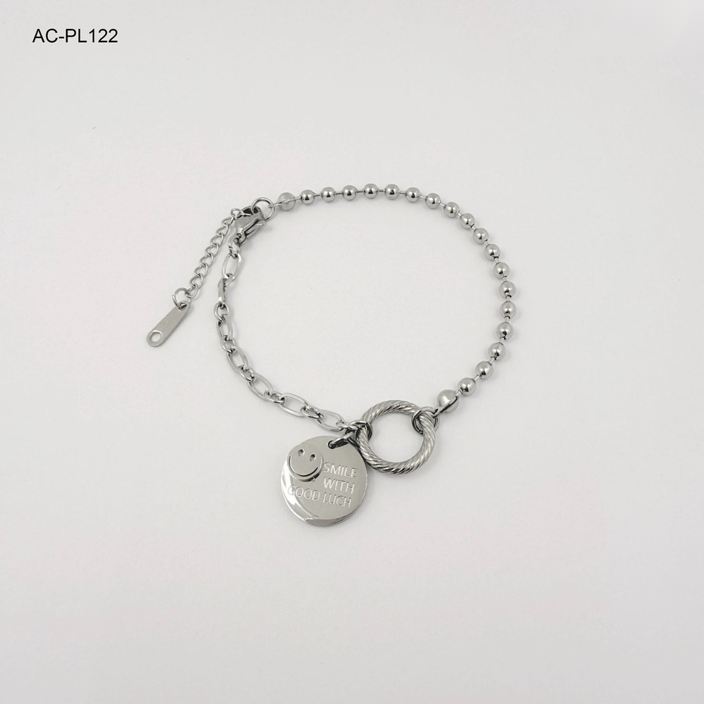 Pulsera en acero silver buena suerte