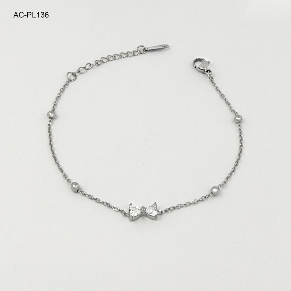 Pulsera en acero silver corbatín