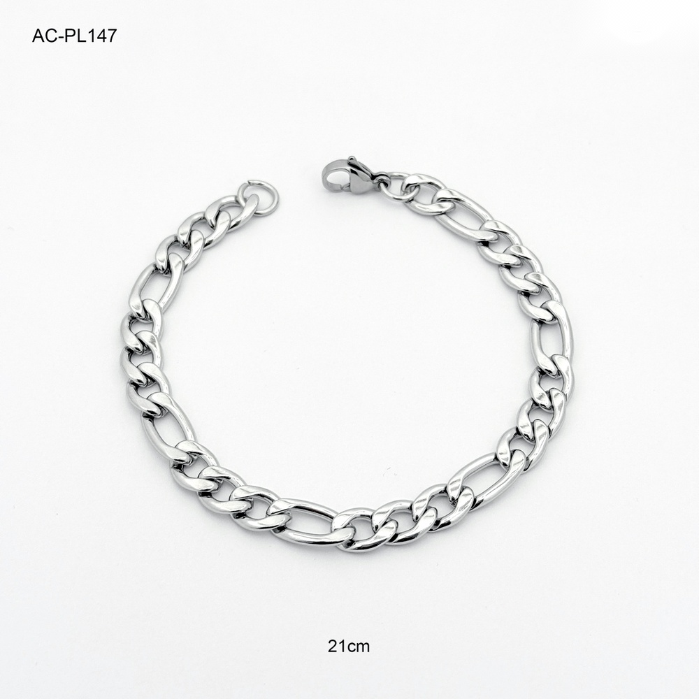 *PULSERA EN ACERO SILVER TEJIDO CARTIER 7MM HOMBRE 21 CM