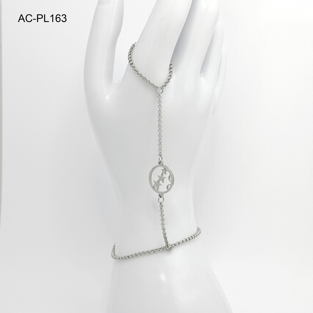 Pulsera de mano en acero gold / silver tipo hindú