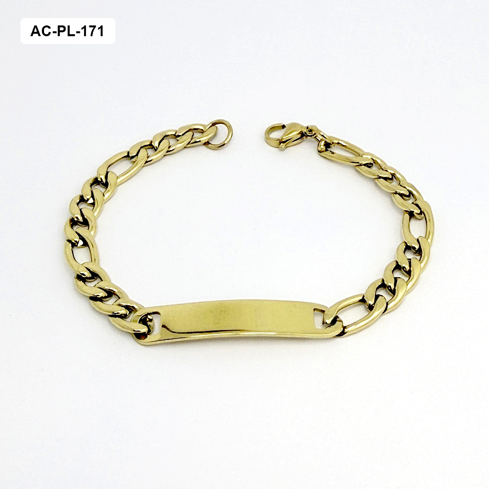 *PULSERA EN ACERO GOLD ESCLAVAS CARTIER 7MM 20CM