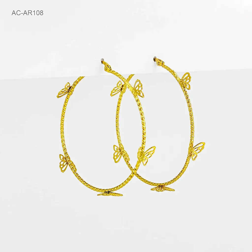 *ARGOLLA  GOLD MARIPOSAS 5M ACERO