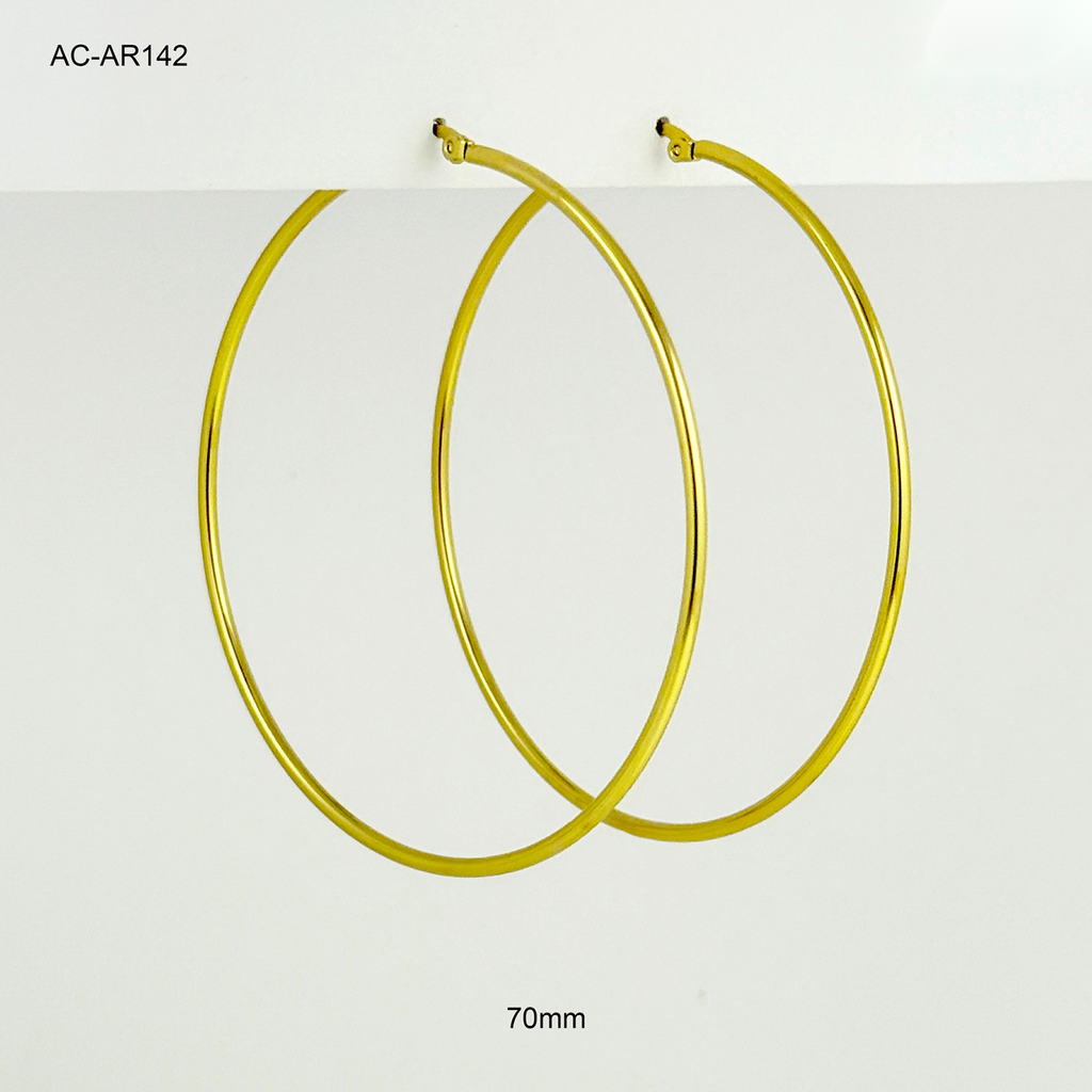 Argolla gold básica tipo hilo 7cm acero