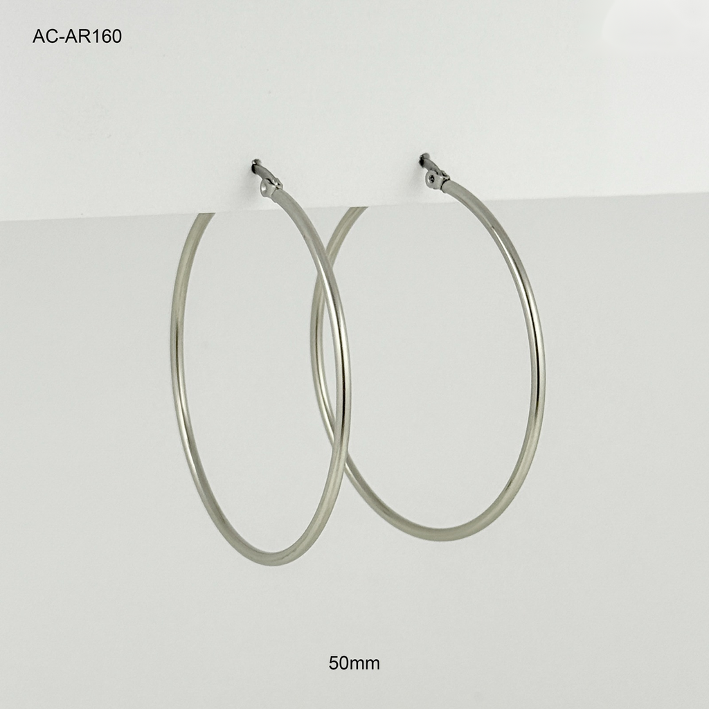 *ARGOLLA SILVER BÁSICA TIPO HILO 5CM ACERO