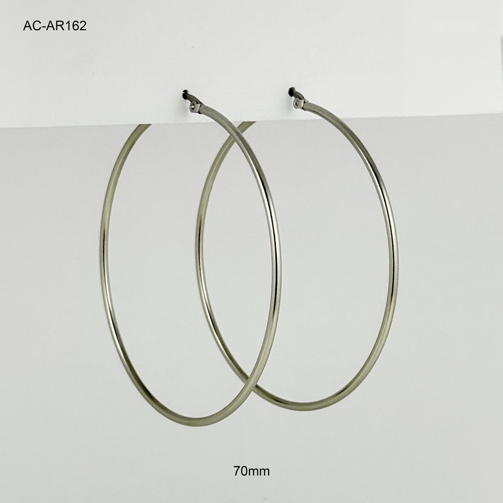 Argolla silver básica tipo hilo 7cm acero