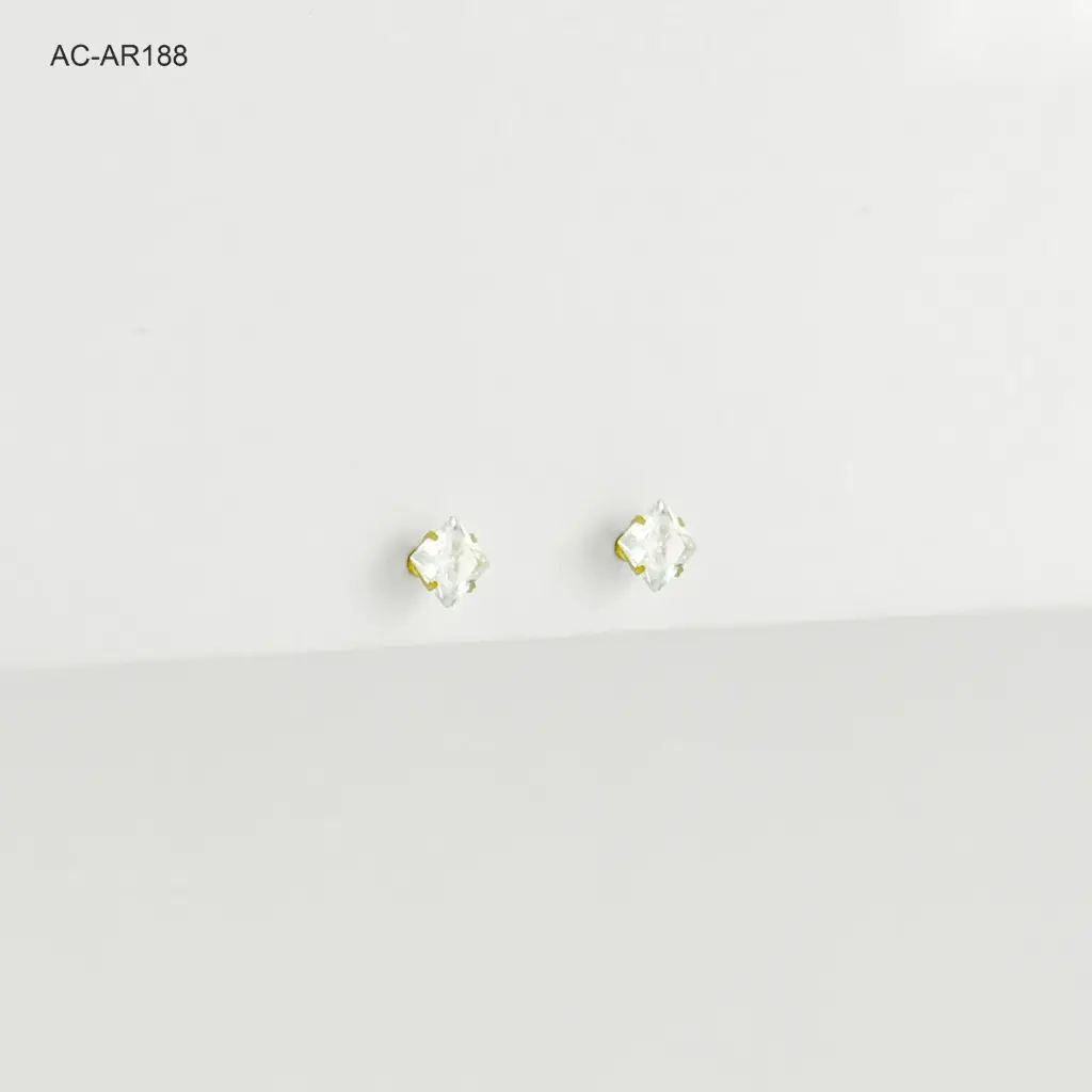 Topo gold circon acero cuadradro 44