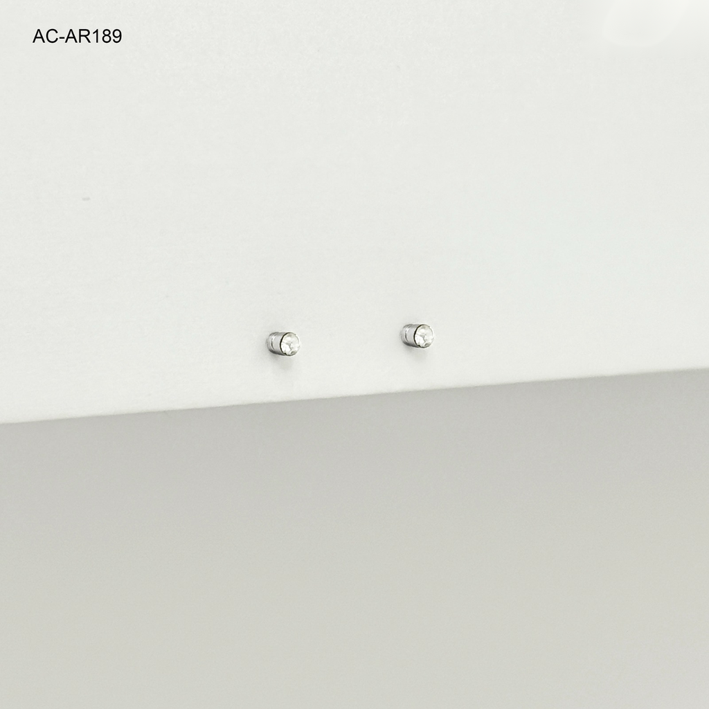 *TOPO SILVER CIRCON BLANCO N2 ACERO