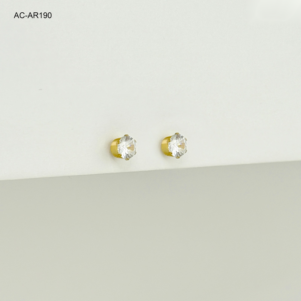 Topo gold circon blanco n5 n6 acero