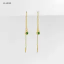 *ARETE LARGO GOLD SISTEMA DE PASAR DIJE CRISTAL ACERO