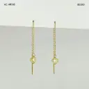 Arete largo gold sistema de pasar dije cristal acero