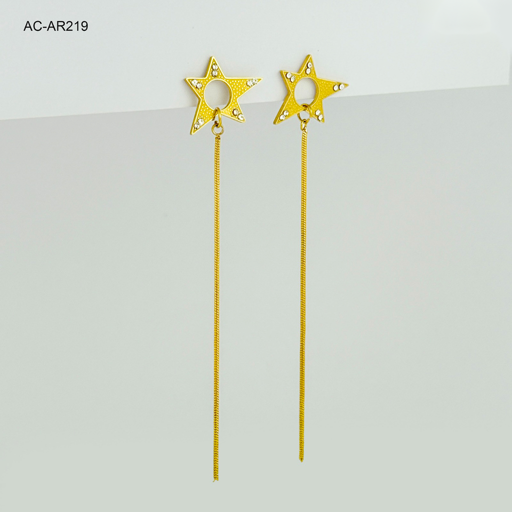 *ARETE LARGO GOLD CADENITA ESTRELLA ACERO