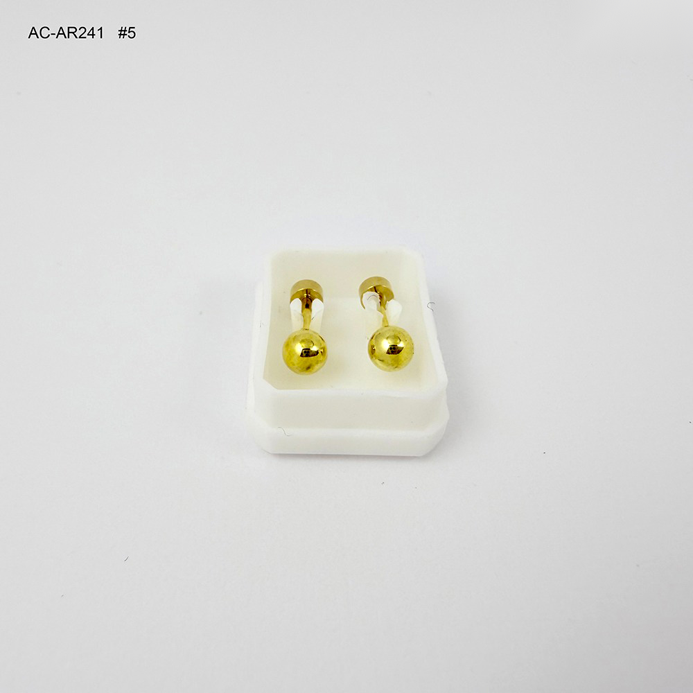 *TOPO EN ACERO GOLD ROSCA DE SEGURIDAD BOLA #5