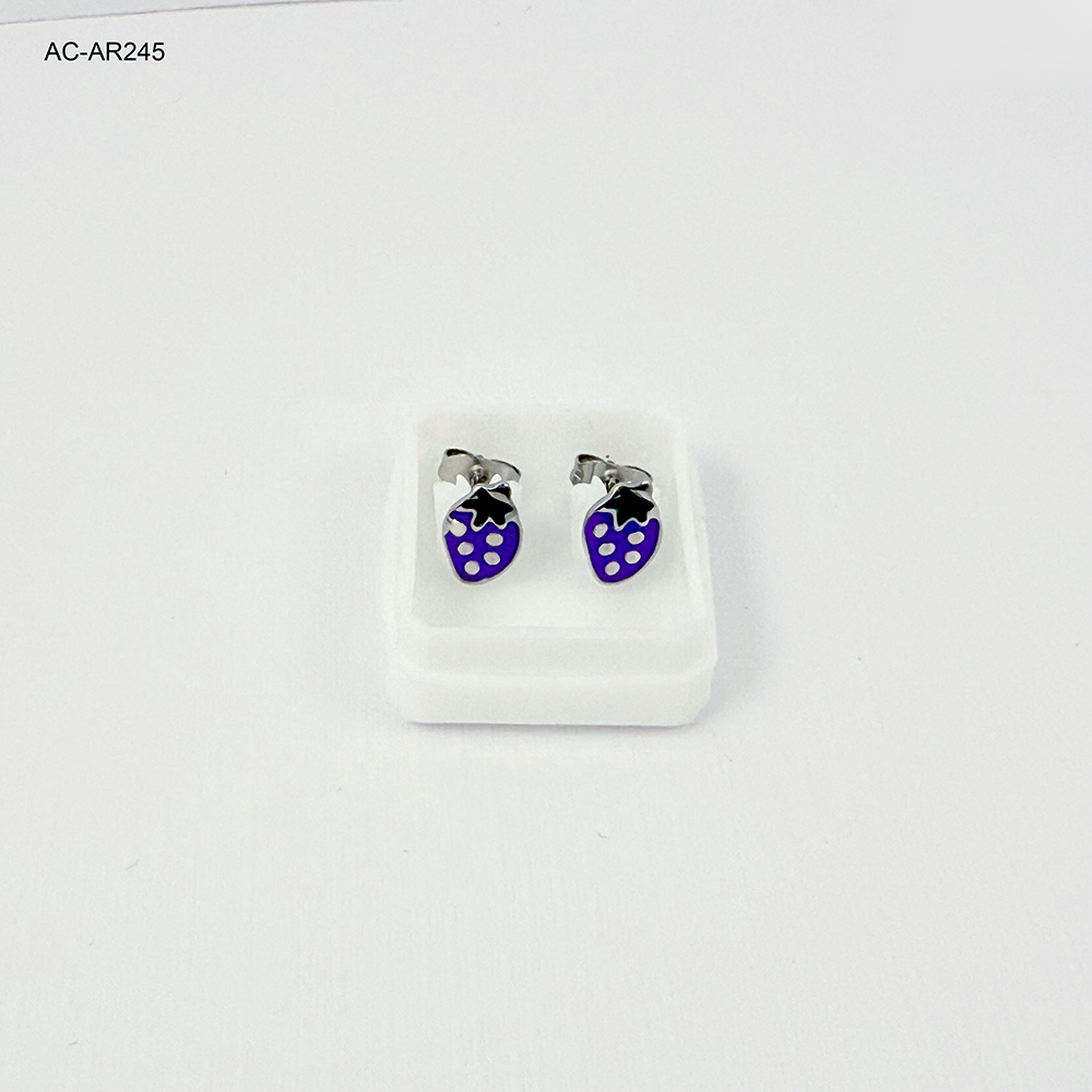 Topo en acero silver  esmaltado color