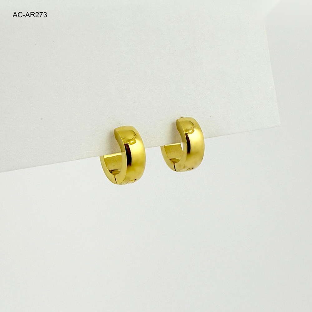 Argolla huggie acero gold 1 cm - 4mm