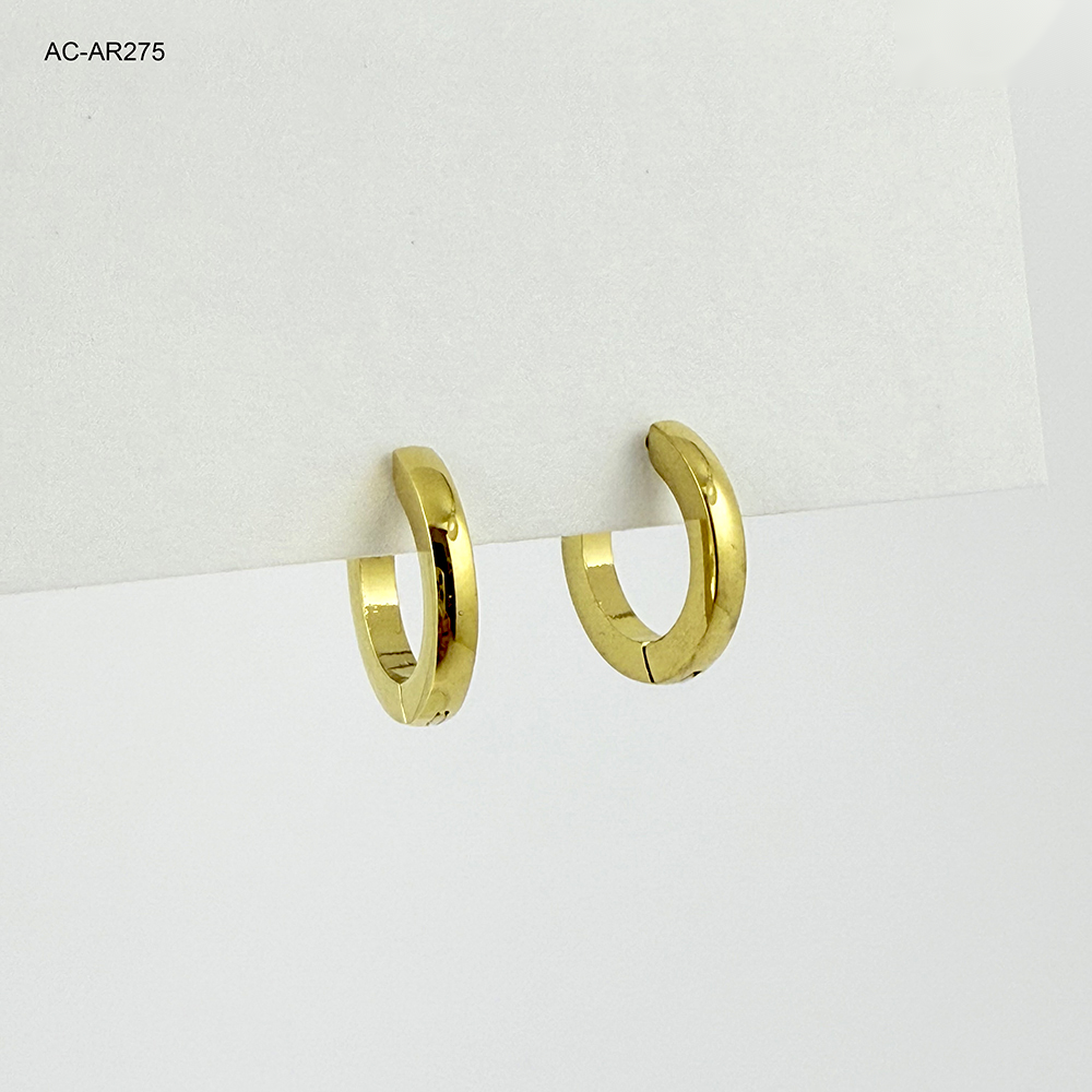 Argolla huggie acero gold redonda 1.3 cm - 2mm