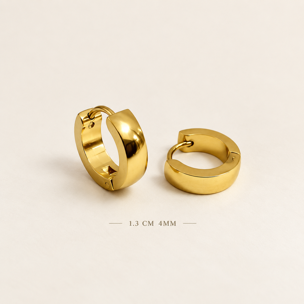 Argolla huggie acero gold 1.3 cm - 4mm