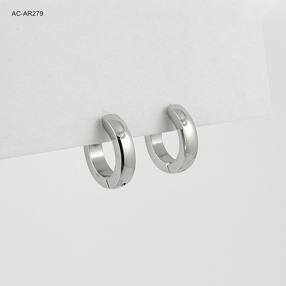 *ARGOLLA HUGGIE ACERO SILVER 1.3CM - 3M