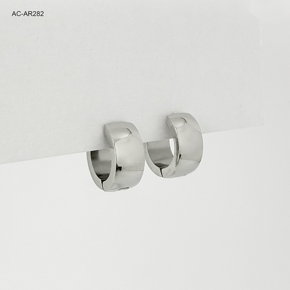 *ARGOLLA HUGGIE ACERO SILVER 1.3 CM - 5MM