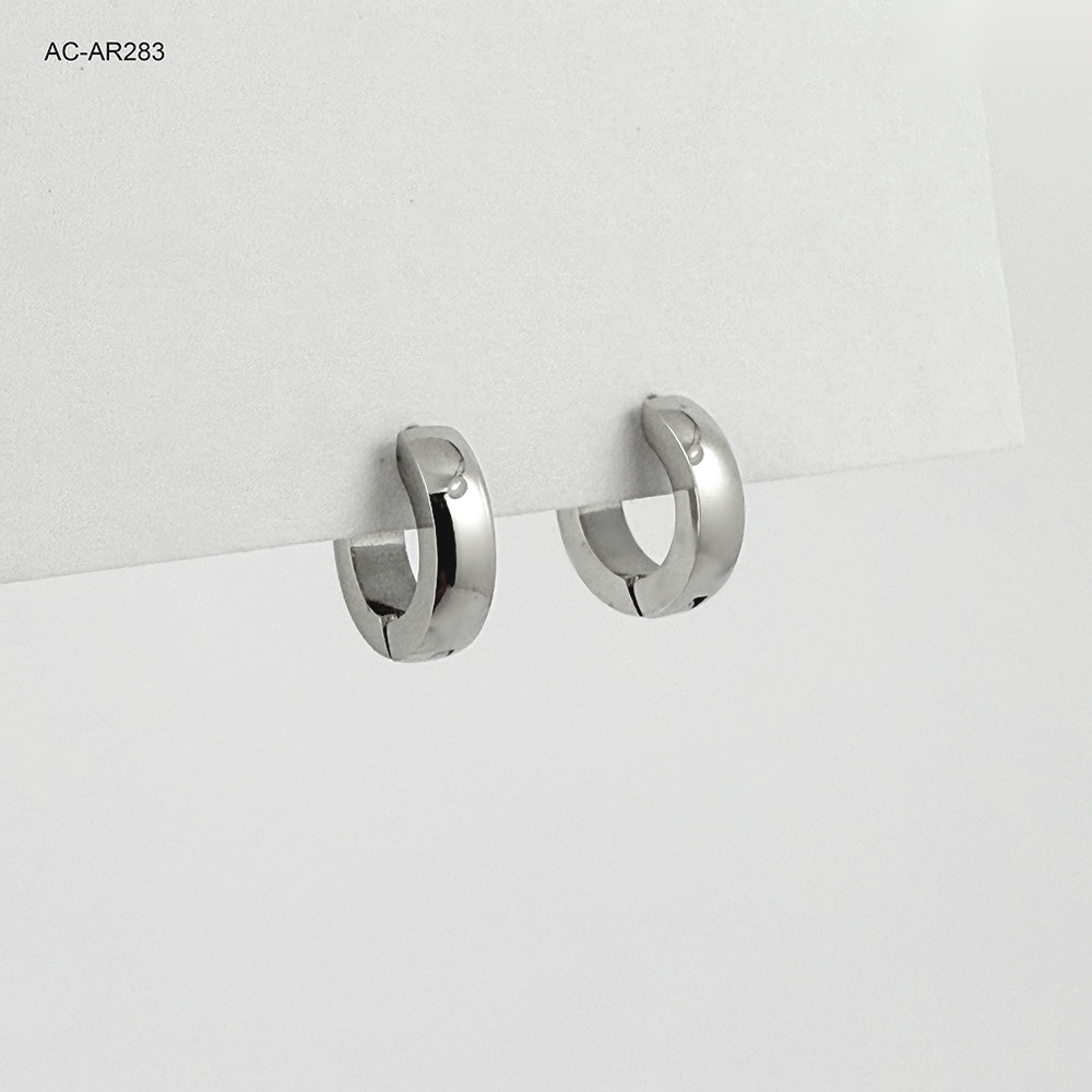 Argolla huggie acero silver 1 cm - 2mm