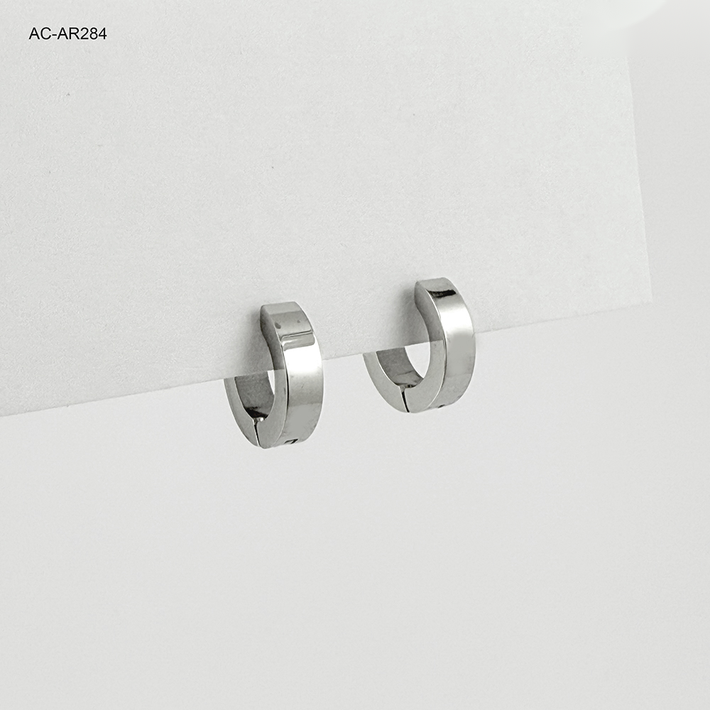 Argolla huggie acero silver 1cm - 3mm