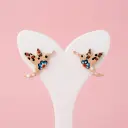 Topos en acero esmaltados colibrí con enchape oro 24 
