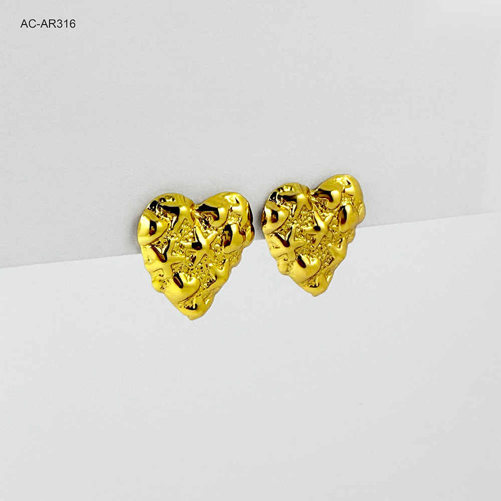Maxi topo en acero gold corazón martillado