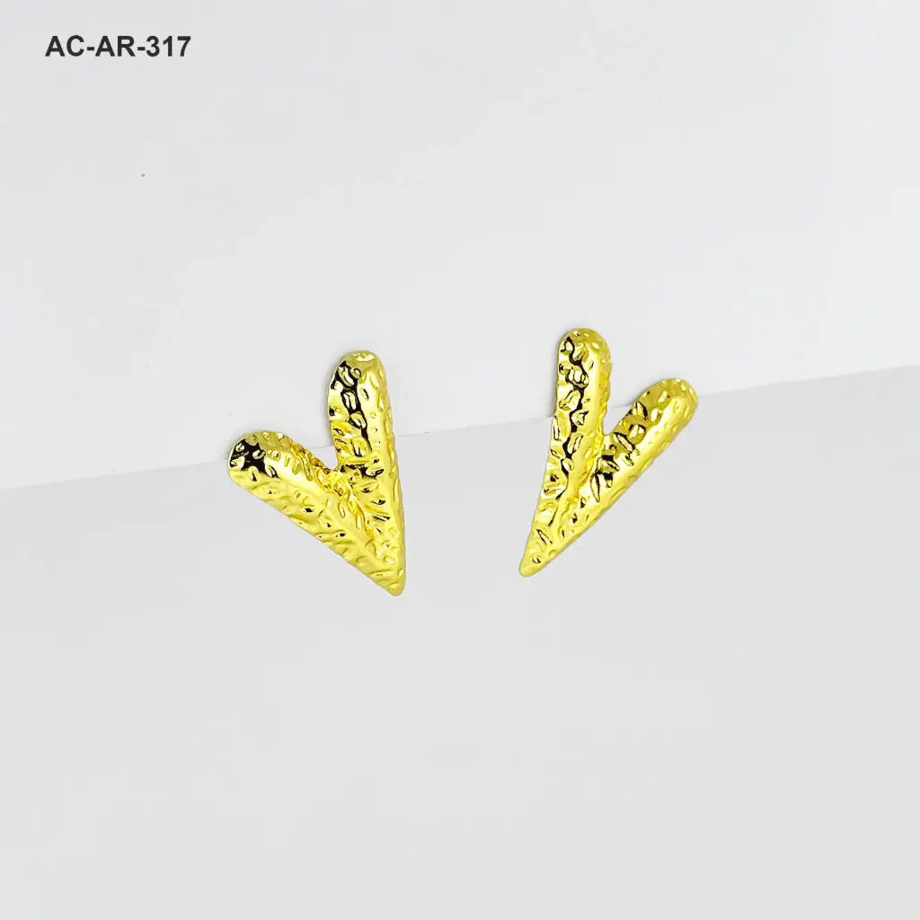 Maxi topo en acero gold corazón v