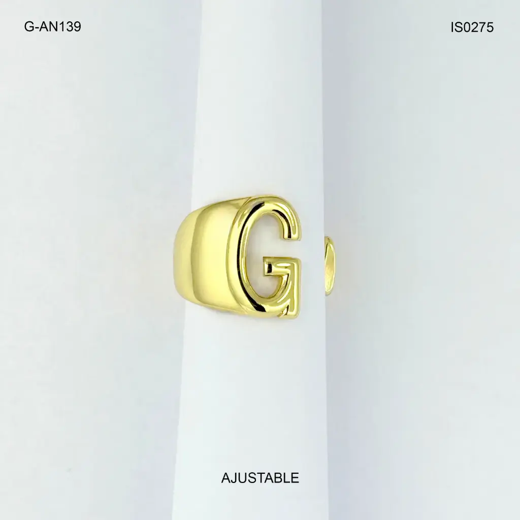 *ANILLOS GOLD INICIALES RODINADOS