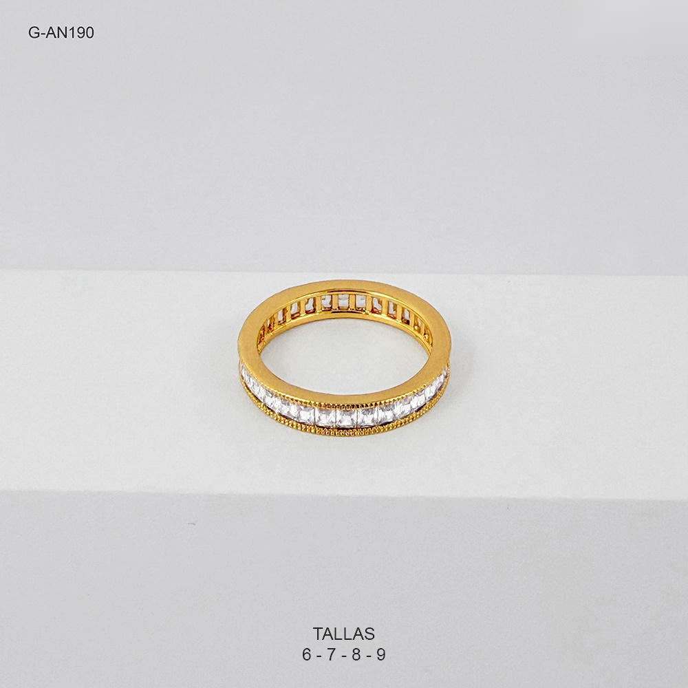 *ANILLO RODINADO ESPECIAL ENJOYADO CRISTALES BLANCOS