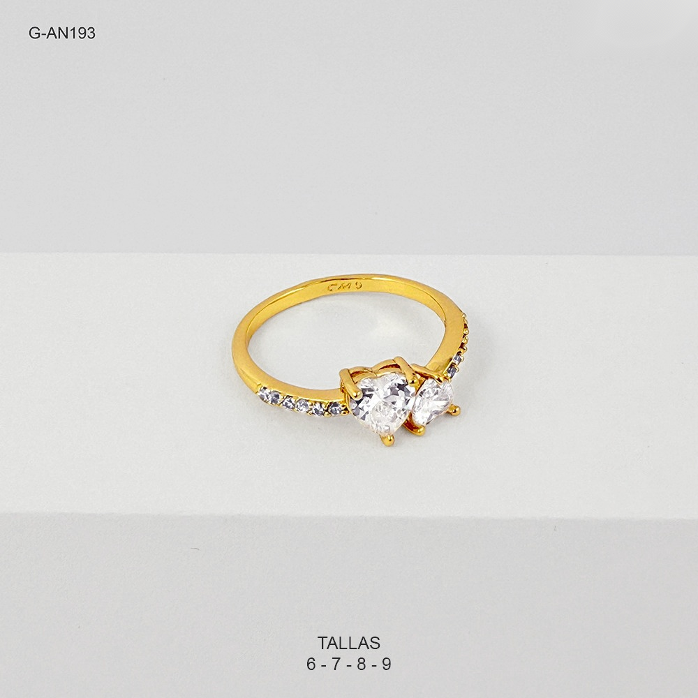 *ANILLO RODINADO ESPECIAL ENJOYADO DOS CURAZONES CIRCÓN