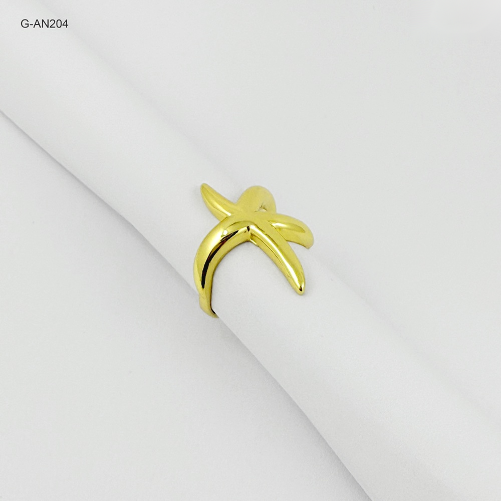 *ANILLO EN RODINADO GOLD AJUSTABLE ESTRELLA MAR