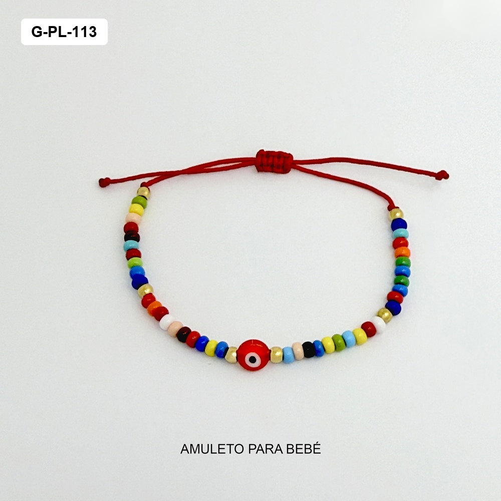 Pulsera gold piedras colores bebé