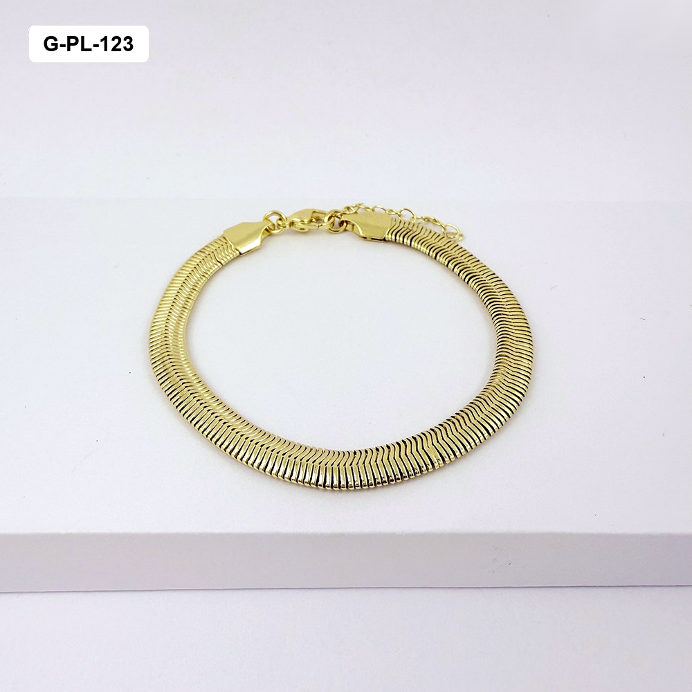 Pulsera en rodinado gold tejido serpiente 6mm