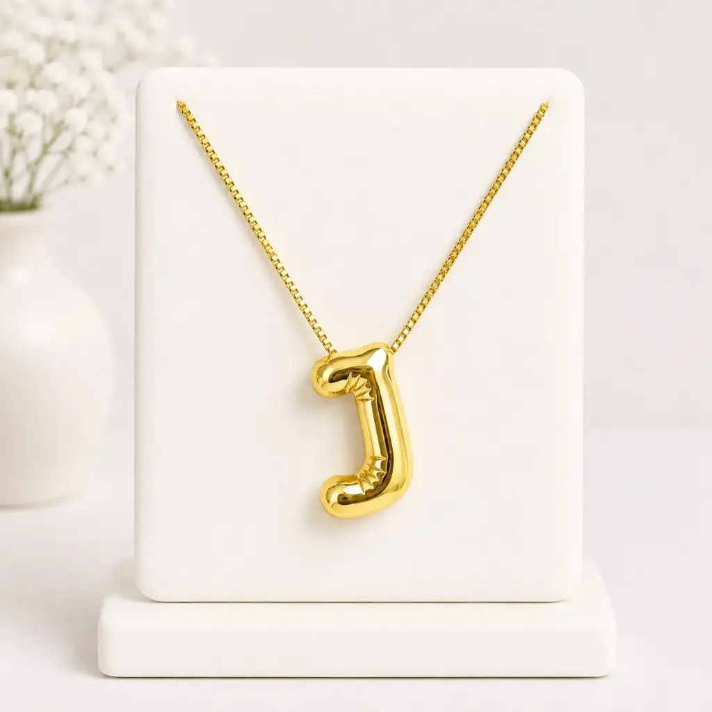Cadena dijes  gold letras maxichunky rodinado