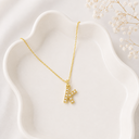 Cadena dijes gold letras perlas  rodinado