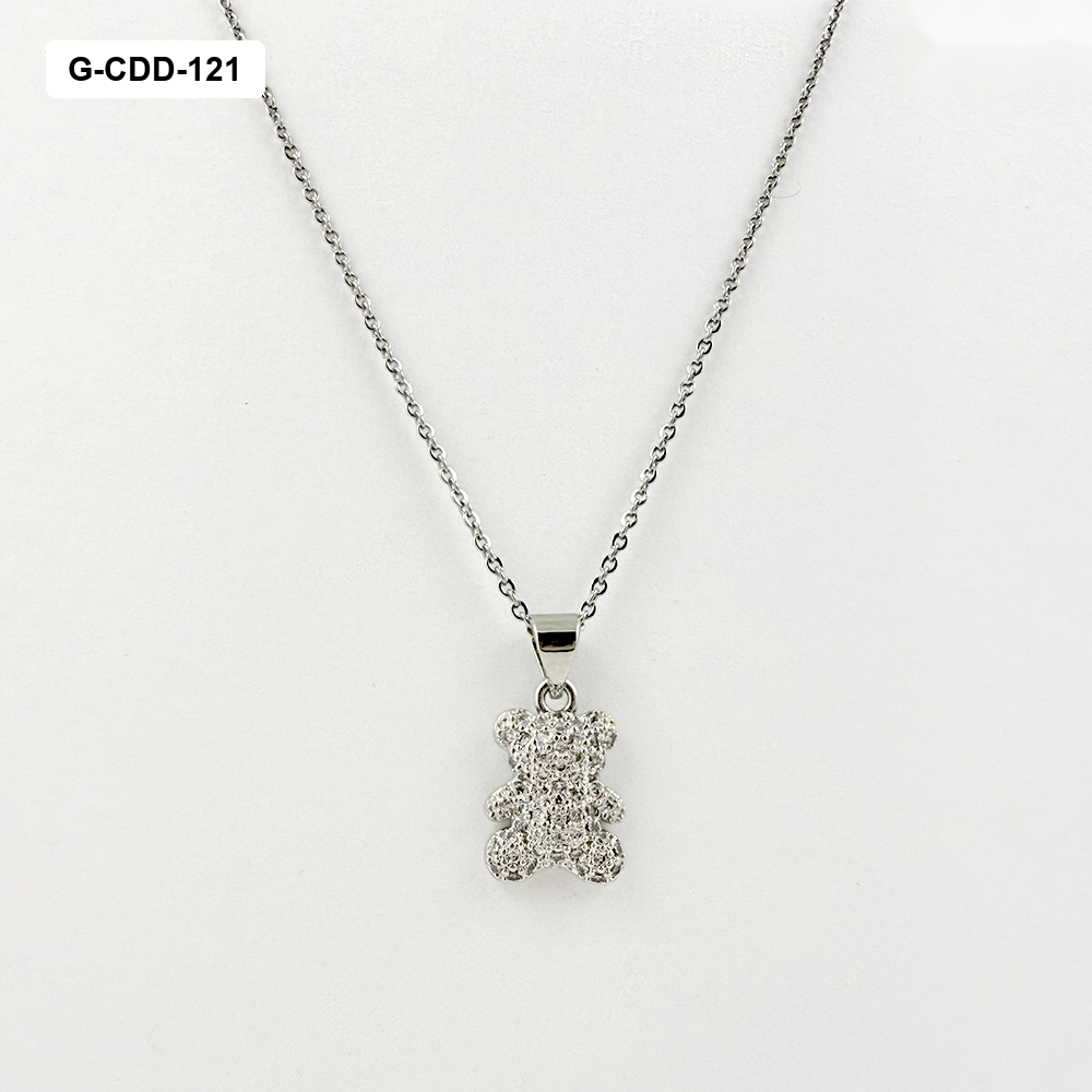 *COLLAR EN RODINADO SILVER DIJE OSO TOUS MICROCIRCONES BLANCOS