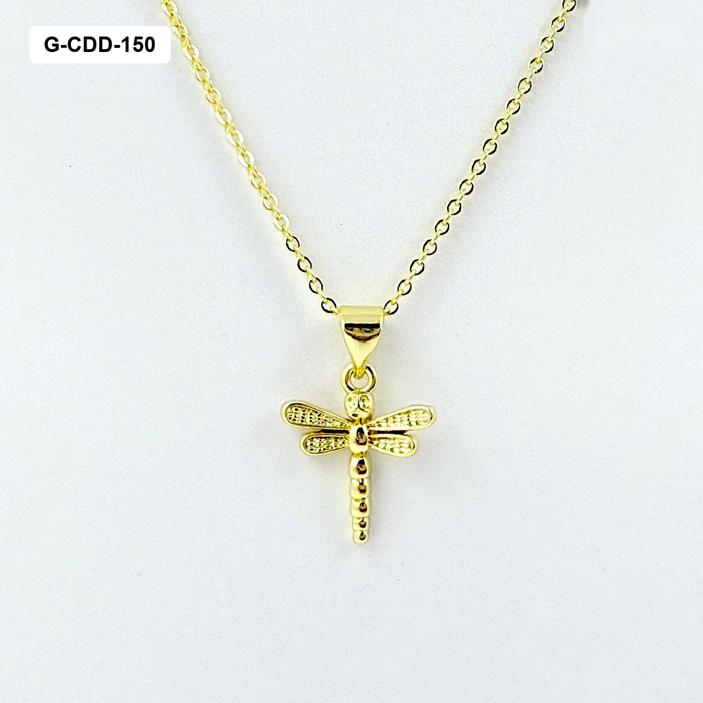 Collar en rodinado gold dije libélula