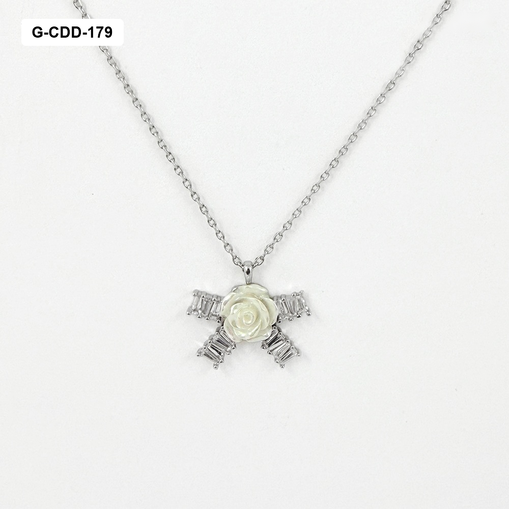 Collar en rodinado gold / silver lazo cristales flor