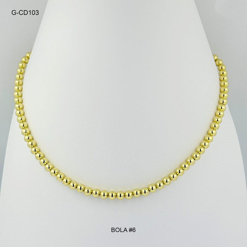 Cadena gold bola #6 rodinado