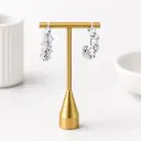 Aretes en rodinado silver / gold línea premium broche poste tipo argolla cristales 